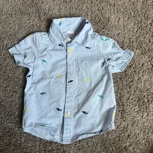Toddler Short-Sleeve Floral Button-Front Shirt.